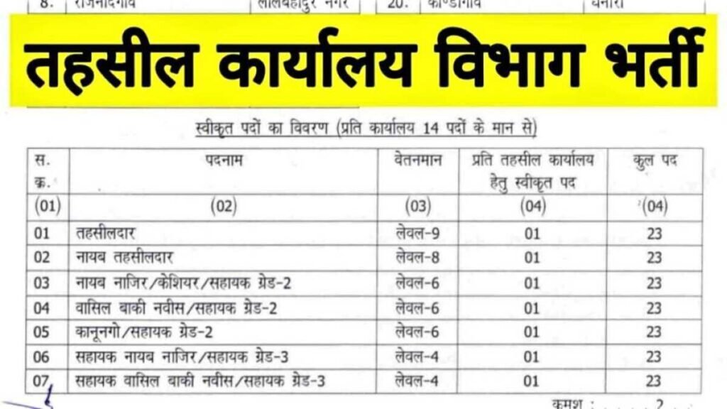 Tehsil Office Sarkari Job